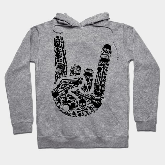 Metal rock music hand illustration Hoodie by ShirtyLife